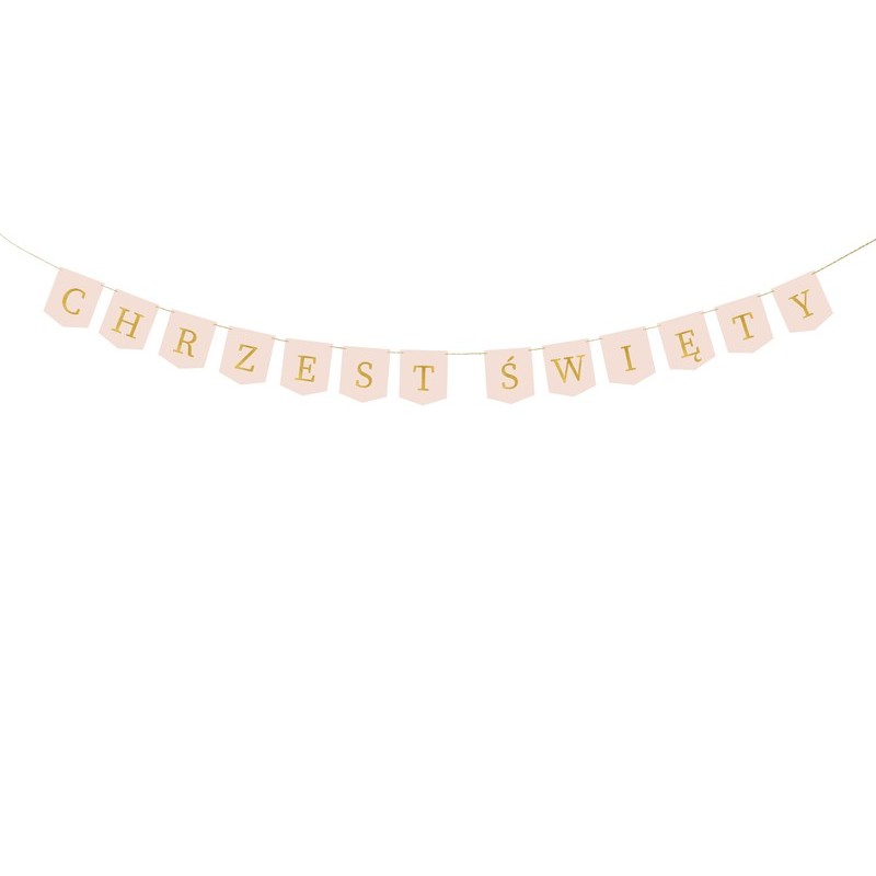 Baner ''Chrzest Święty'',  jasny różowy