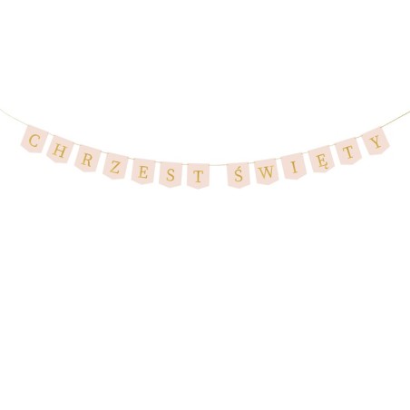 Baner ''Chrzest Święty'',  jasny różowy