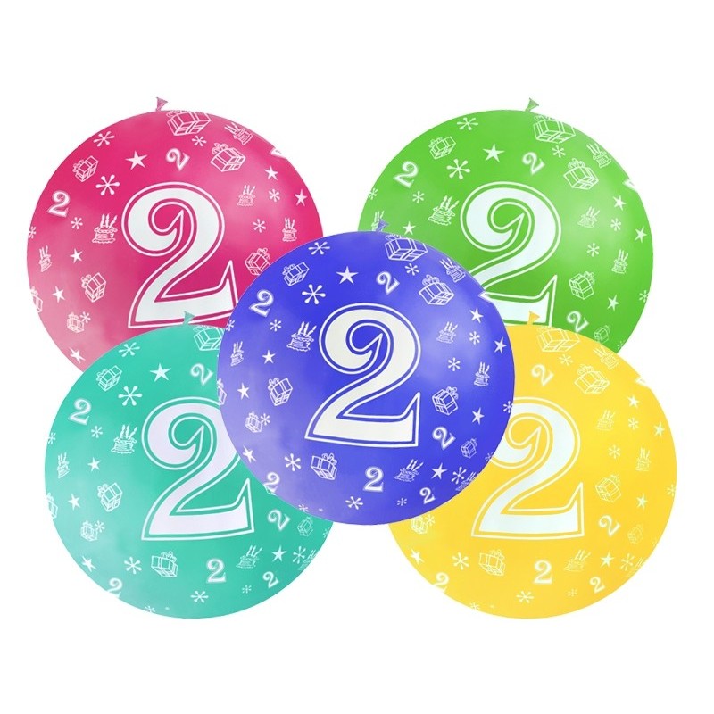 Balony 92 cm, 2nd Birthday