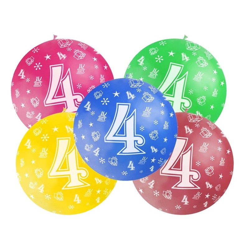 Balony 92 cm, 4th Birthday