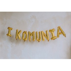 Balon foliowy ''I Komunia'', złoty