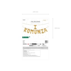 Balon foliowy ''I Komunia'', złoty