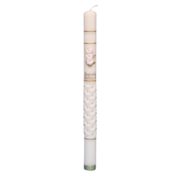 Świeca z różowymi różyczkami