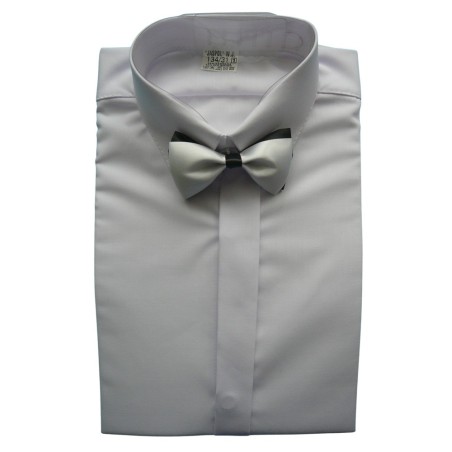 Koszula z krytą pliską i muszką