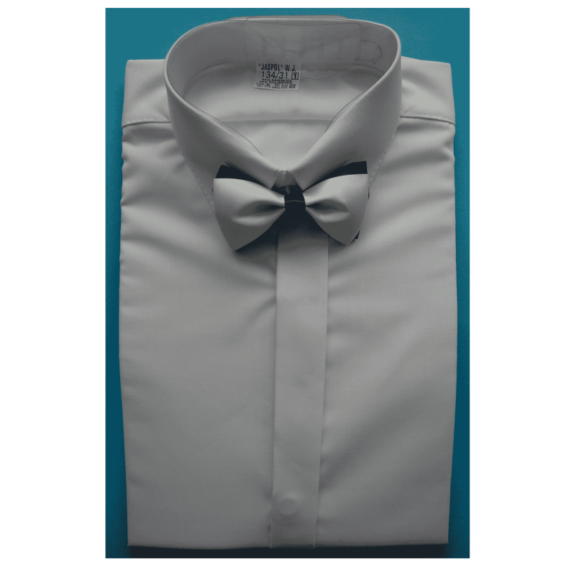 Koszula z krytą pliską i muszką