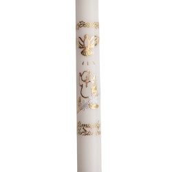 Świeca do Chrztu-biały kwiatek