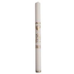 Świeca do Chrztu-biały kwiatek