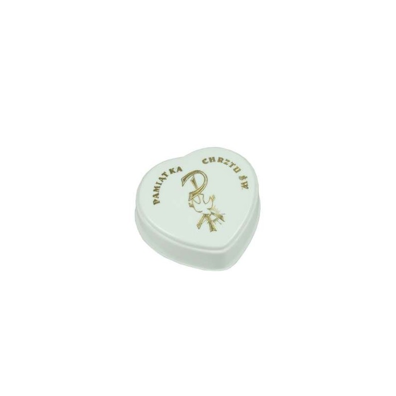 Pudelko na srebro (Chrzest Sw.) serce duże