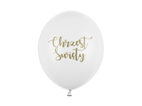 Obrazek Balony Chrzest Święty, Pastel Pure White