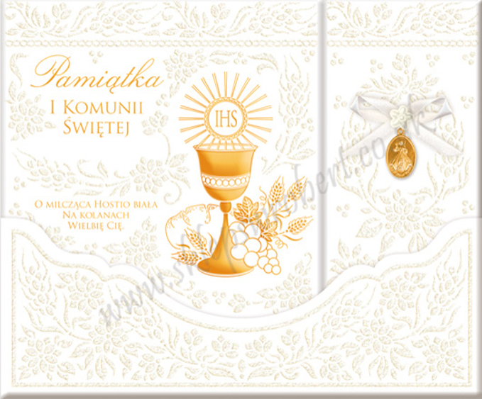 Obrazek Pamiątka Komunii Świętej 13 brokat