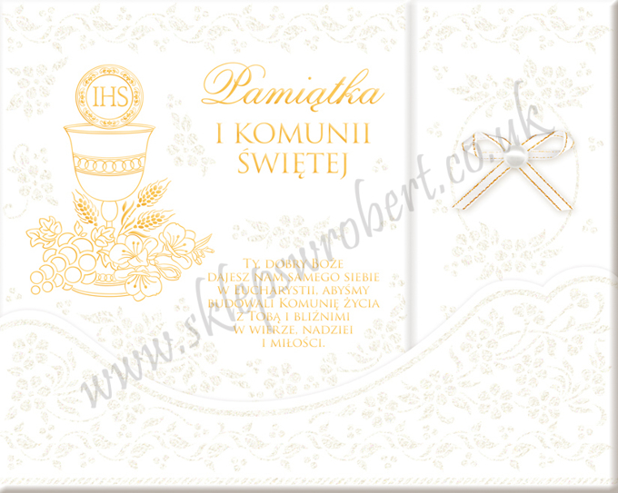 Obrazek Pamiątka Komunii Świętej 14 brokat